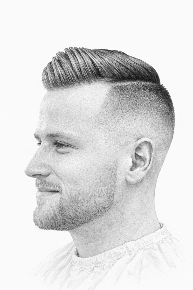 Pompadour with High Fade