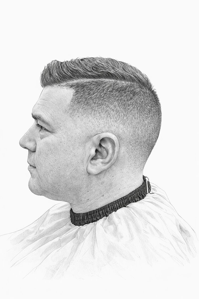 High Fade and Hard Part